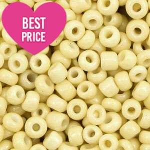 Glaskralen Rocailles 12/0 (2mm) Soft yellow