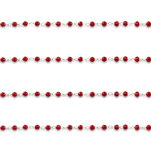 Roestvrij stalen (RVS) Stainless steel onderdelen jasseron rond Silver-red