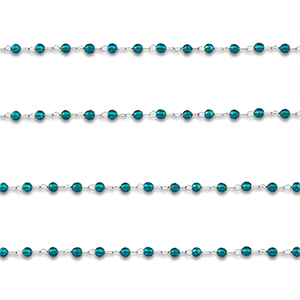 Roestvrij stalen (RVS) Stainless steel onderdelen jasseron rond Silver-turquoise blue