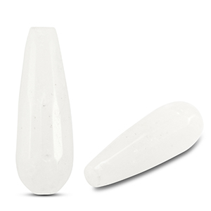 Natuursteen kralen kwarts druppel White