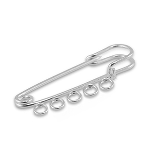 Onderdelen metaal sierspeld met 5 ogen Silver