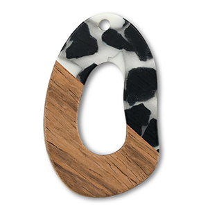 Houten hangers irregular Black-white-brown