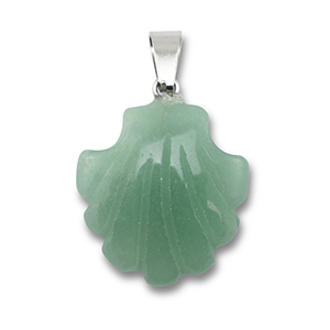 Natuursteen hangers aventurijn kwarts schelp Jade green