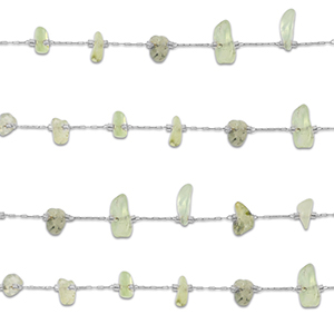 Roestvrij stalen (RVS) Stainless steel onderdelen jasseron prehniet irregular Silver-light green