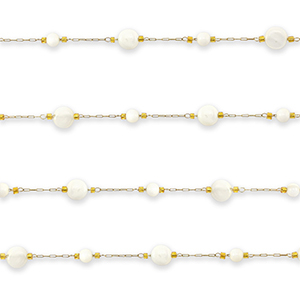 Roestvrij stalen (RVS) Stainless steel onderdelen jasseron rond Gold-off white