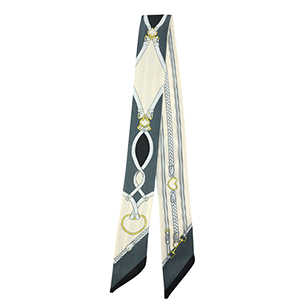 Bandana sjaal met vlecht Off white-light grey-grey