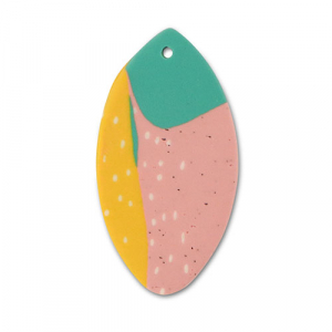 Polymeer hangers blad Green-pink-ochre yellow