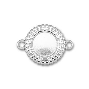 BY31&reg; Roestvrij stalen (RVS) Stainless steel tussenstuk met setting voor SS34 flatback Silver