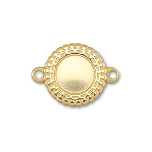 BY31&reg; Roestvrij stalen (RVS) Stainless steel tussenstuk met setting voor SS20 flatback Gold