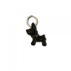 Bedels metaal hond Black-silver