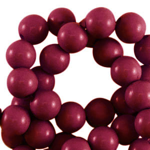 6 mm acryl kralen shiny Cherry red