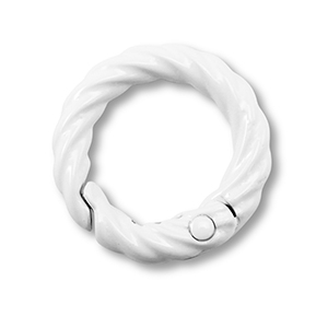 Gekleurde onderdelen sleutelhanger ring White