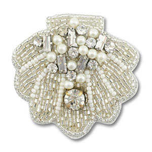 Broches schelp Silverlined transparent-white