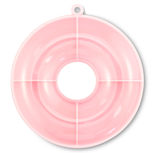 Sieraad display opbergbox 4 vaks donut Transparent-pink