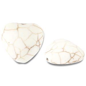 Kralen keramiek hart Off white