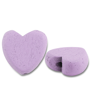 Houten kralen hart Light purple