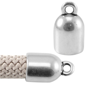 DQ metaal eindkap met oog Antique silver