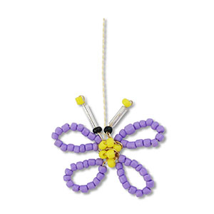 Hangers van glaskralen vlinder Purple-yellow-black