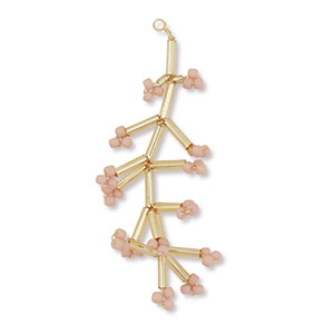 Hangers van glaskralen bloem Gold-vintage pink