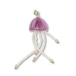 Hangers van glaskralen kwal Lilac-nude-transparent AB