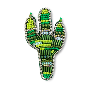 Broches cactus Multicolour green-silver