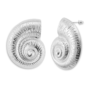 Trendy oorbellen schelp Silver
