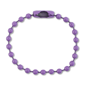 Gekleurde onderdelen ball chain met slotje Purple