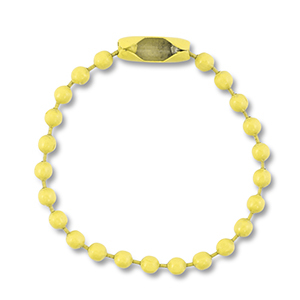 Gekleurde onderdelen ball chain met slotje Light yellow