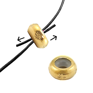 Roestvrij stalen (RVS) Stainless steel onderdelen smart bead stopper met motief 9mm Gold