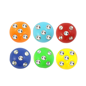 Acryl kralen met strass-look Multicolour-silver