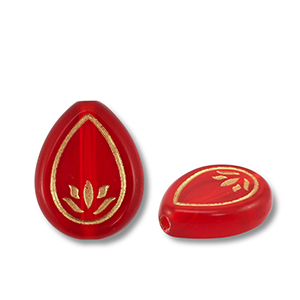 Acryl kralen druppel Red-gold