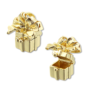 Eco-brass&reg; metaal medaillon bedels cadeau Gold