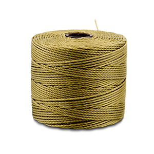 Nylon S-Lon draad 0.5mm Olive green gold