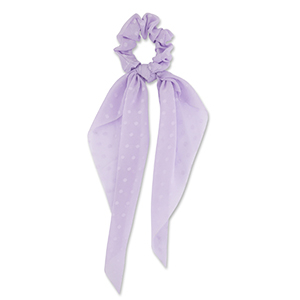 Scrunchies haarelastiek met lint dots Light purple
