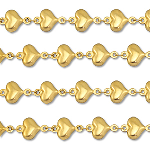 Roestvrij stalen (RVS) Stainless steel onderdelen jasseron hart Gold