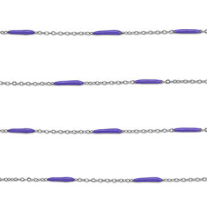 Roestvrij stalen (RVS) Stainless steel onderdelen jasseron met staaf Silver-purple