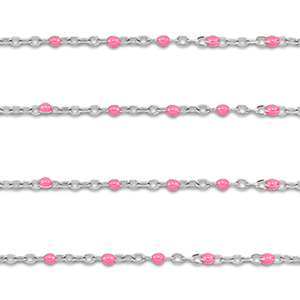 Roestvrij stalen (RVS) Stainless steel onderdelen jasseron 1mm Silver-pink
