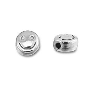 Roestvrij stalen (RVS) Stainless steel kralen smiley Silver