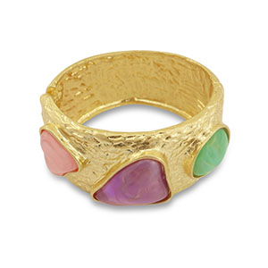 Statement armbanden bangle Gold-pink-purple-mint turquoise
