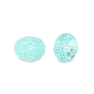 Resin kralen rondellen 12mm Light blue