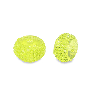 Resin kralen rondellen 10mm Light green