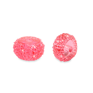 Resin kralen rondellen 8mm Coral pink