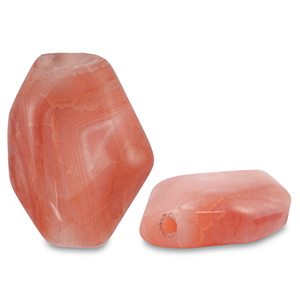 Natuursteen kralen agaat irregular Dark orange