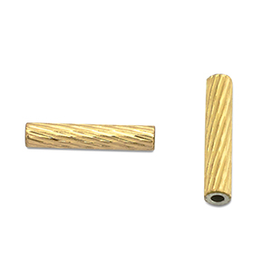 Roestvrij stalen (RVS) Stainless steel kralen tube 10mm Gold