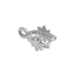 Roestvrij stalen (RVS) Stainless steel onderdelen buighanger voor bedel ster Silver