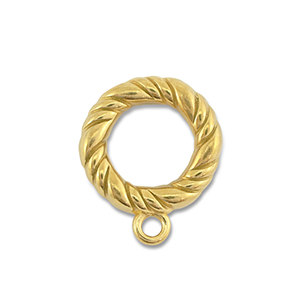 Roestvrij stalen (RVS) Stainless steel onderdelen ring met oogje Gold