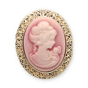 Broches Camee ovaal Gold-vintage pink