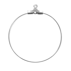Roestvrij stalen (RVS) Stainless steel onderdelen creool oorring hanger Silver