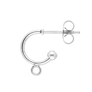 Roestvrij stalen (RVS) Stainless steel onderdelen oorbellen creolen met oogje Silver