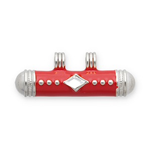 Roestvrij stalen (RVS) Stainless steel message bead bedels Silver-red-transparent